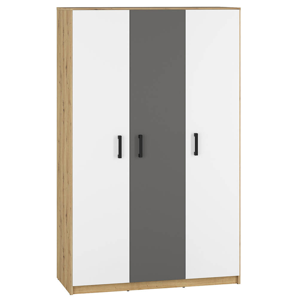 Teenager Kleiderschrank Fyli-131 In Artisan Eiche Nb., Mit Weiß/Anthrazit,  B/H/T: Ca. 119/191/53 Cm with Kleiderschrank Teenager