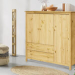 Tobino Kleiderschrank/Wäscheschrank 3Trg, Material Massivholz, Kiefer Intended For Kleiderschrank Holz
