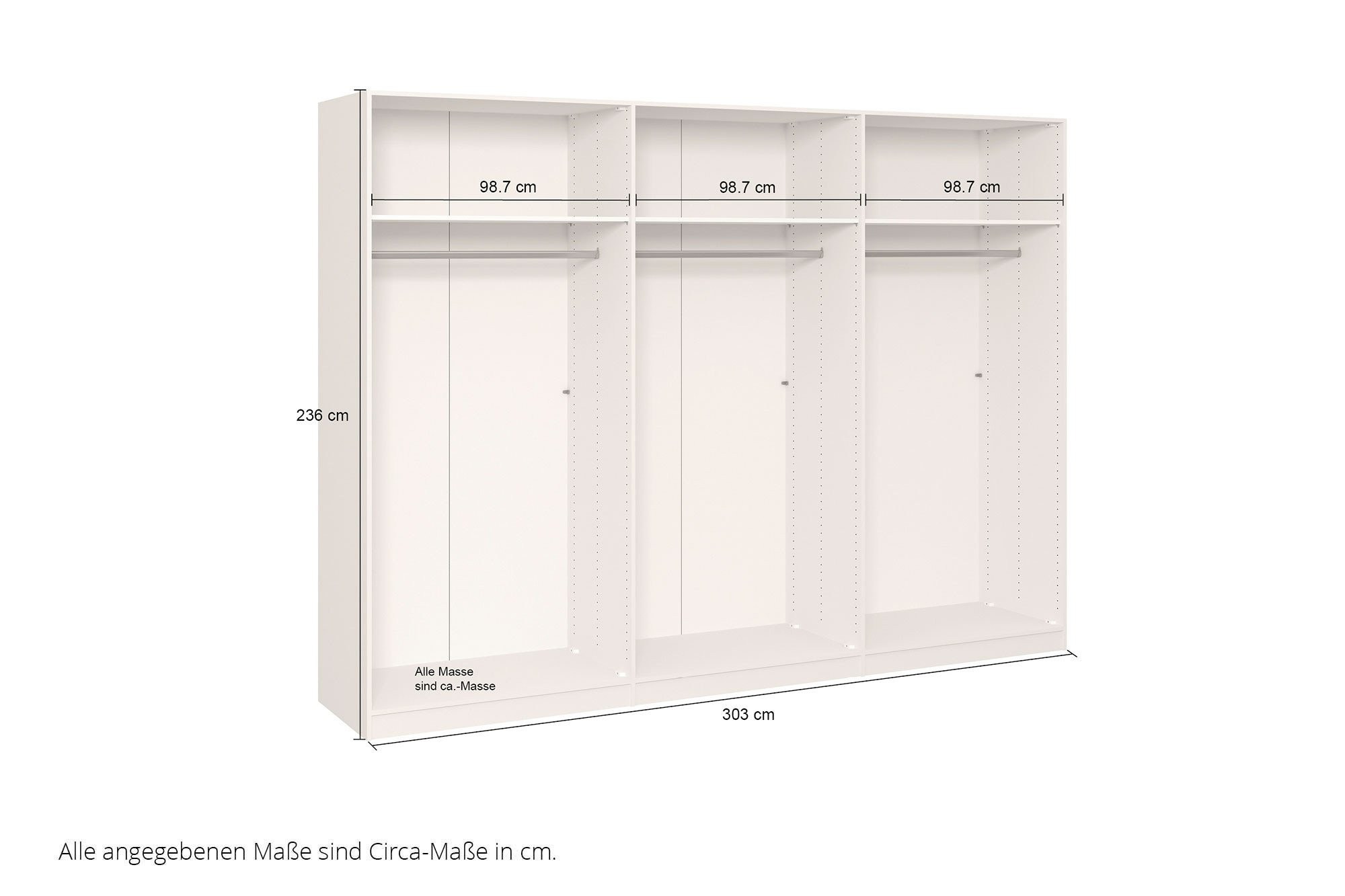 Topline Von Jutzler - Moderner Schlafzimmerschrank Weiß 3 Meter Breit with Kleiderschrank 236 Hoch