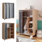 Vicco Kleiderschrank Sonoma 100 X 146.6 Cm Offen Rollbar, Doros Inside Vicco Kleiderschrank