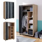 Vicco Kleiderschrank Sonoma 100 X 168 Cm Offen, Mit Rollen, Doros inside Vicco Kleiderschrank