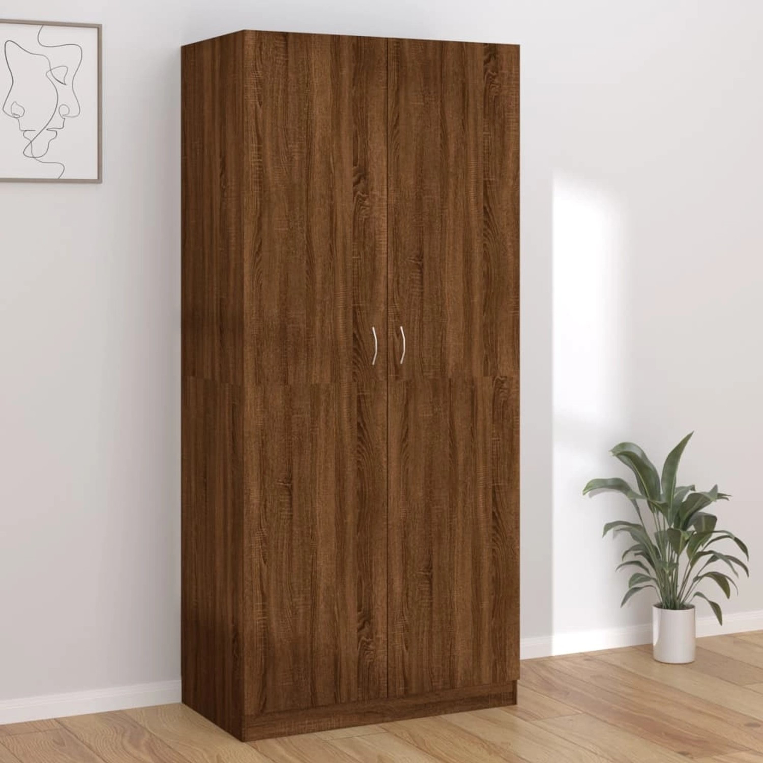 Vidaxl Kleiderschrank Braun Eichen-Optik 90X52X200 Cm Holzwerkstoff with regard to Kleiderschrank Braun